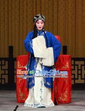 Chinese Peking Opera Tsing Yi Garment Costumes the Fourth Son Visits His Mother Young Female Apparel Dress and Headpieces