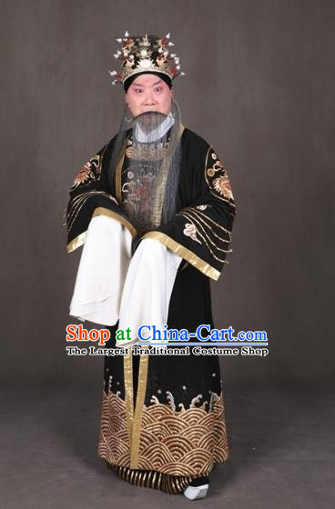 Chinese Peking Opera Old Male Garment the Royal Consort of Tang Costumes Emperor Apparel and Headwear