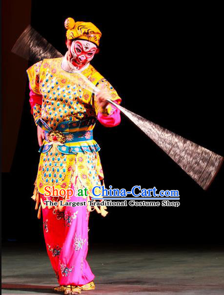 Chinese Peking Opera Martial Male Garment Takefu A Monkey King Costumes Wusheng Sun Wukong Apparel and Hat