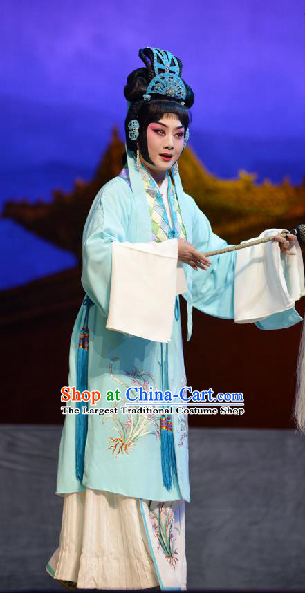 Chinese Cantonese Opera Dress Costumes Princess Chang Ping Apparel Taoist Nun Garment and Headdress