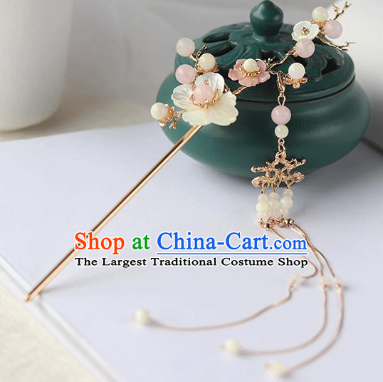 Chinese Ancient Hanfu Tassel Shell Plum Hair Clip Hair Accessories Women Headwear Hairpin
