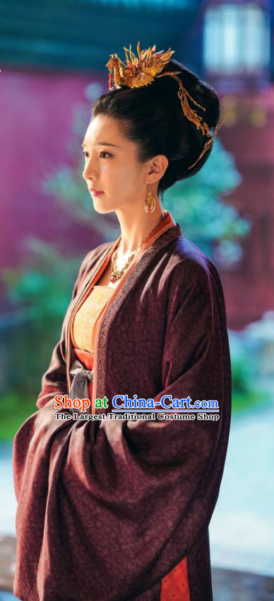 Ancient Chinese Noble Empress Apparel Garment and Headwear Drama Serenade of Peaceful Joy Song Dynasty Queen Cao Danshu Historical Costumes