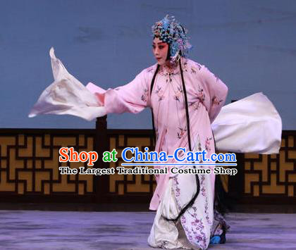 Traditional Chinese Peking Opera Hua Tan Pink Dress Apparel The Dream in Lady Chamber Garment Costumes and Headdress