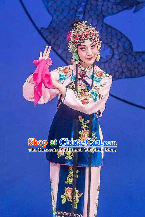 Chinese Traditional Peking Opera Xiaodan Apparel Garment the Wandering Dragon Toys with the Phoenix Young Lady Li Fengjie Costumes and Headwear