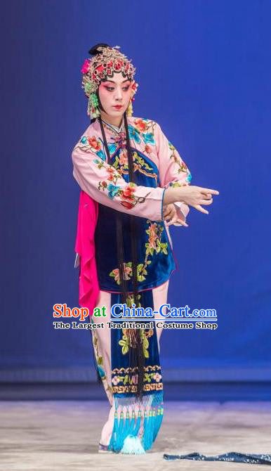 Chinese Traditional Peking Opera Xiaodan Apparel Garment the Wandering Dragon Toys with the Phoenix Young Lady Li Fengjie Costumes and Headwear