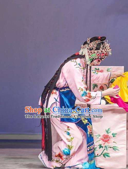Chinese Traditional Peking Opera Xiaodan Apparel Garment the Wandering Dragon Toys with the Phoenix Young Lady Li Fengjie Costumes and Headwear