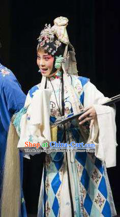 Chinese Traditional Kun Opera Taoist Nun Diva Costumes Peking Opera Jade Hairpin Apparel Hua Tan Garment and Headwear