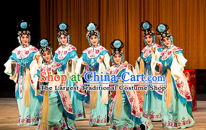 Chinese Peking Opera Hua Tan Garment Costumes Traditional Havoc In Heaven Apparels Goddess Dress and Headwear
