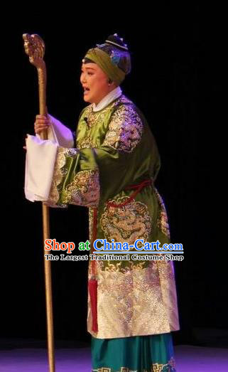 Chinese Traditional Peking Opera Laodan Dame Wang Costumes Wujiapo Apparels Elderly Female Garment and Headwear