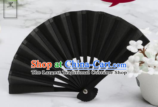 Chinese Traditional Little Black Paper Fans Handmade Accordion Classical Dance Folding Fan