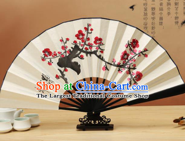 Chinese Traditional Hand Painting Plum Blossom Paper Fan Classical Dance Accordion Fans Folding Fan