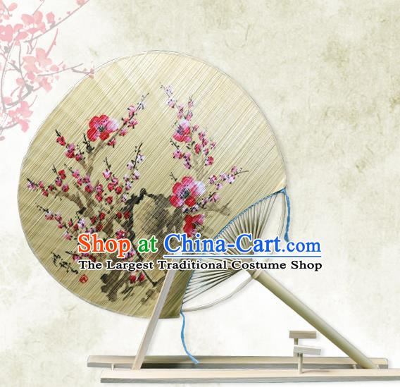 Handmade Chinese Painting Plum Bamboo Fans Traditional Classical Dance Palace Fan for Women