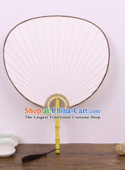 Handmade Chinese White Paper Fans Traditional Classical Dance Fan for Women