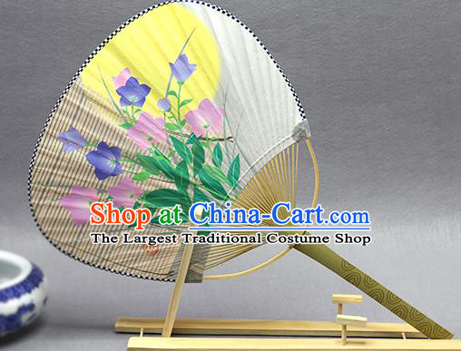 Handmade Chinese Printing Orchid Grass Paper Fans Traditional Classical Dance Palace Fan for Women