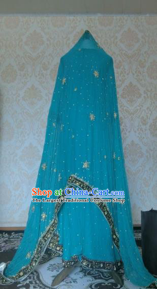 Indian Traditional Blue Lehenga Costume Asian Hui Nationality Wedding Bride Embroidered Dress for Women
