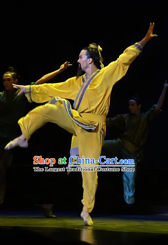Chinese Traditional Dance Si Lu Hua Yu Male Clothing Classical Dance Stage Performance Costume for Men
