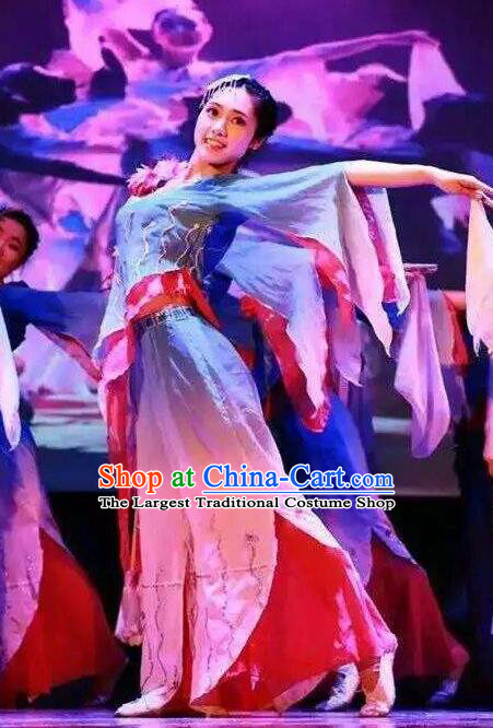 Misty Memories Chinese Classical Dance Stage Show Dress Traditional Folk Dance Costume for Women