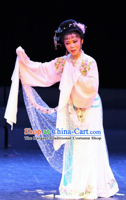 Chinese Shaoxing Opera Hua Tan Costumes and Headpieces Yue Opera Actress Hanfu Dress Noble Lady Rui Lan Garment Apparels
