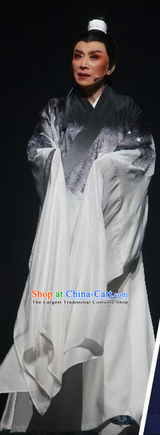 Chinese Yue Opera Qing Teng Kuang Ge Young Male Garment Costumes and Headwear Shaoxing Opera Xiaosheng Xu Wei Apparels