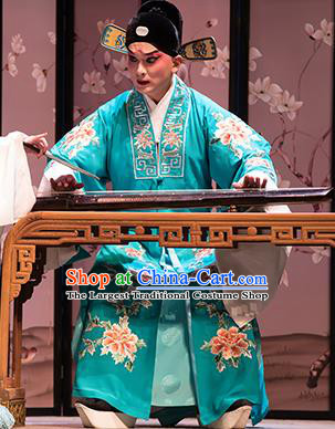 Chinese Classical Kun Opera Young Men Apparels Pipa Ji Peking Opera Niche Garment Scholar Costumes and Headwear