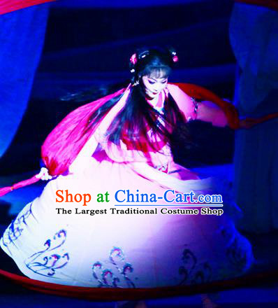 Chinese Shaoxing Opera Noble Lady Yuwen Fang Rosy Dress Costumes and Headpieces Da Mo Li Ge Yue Opera Actress Garment Hua Tan Apparels