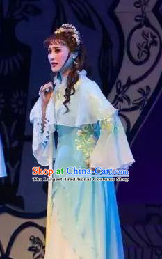 Chinese Shaoxing Opera Young Girl Sai Liya Dress Costumes and Headpieces The Love of Maritime Silk Road Yue Opera Actress Garment Apparels