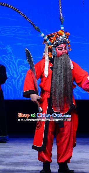Chinese Classical Kun Opera Figurant Wusheng Apparels Injustice of Dou E Peking Opera Executioner Costumes and Headwear