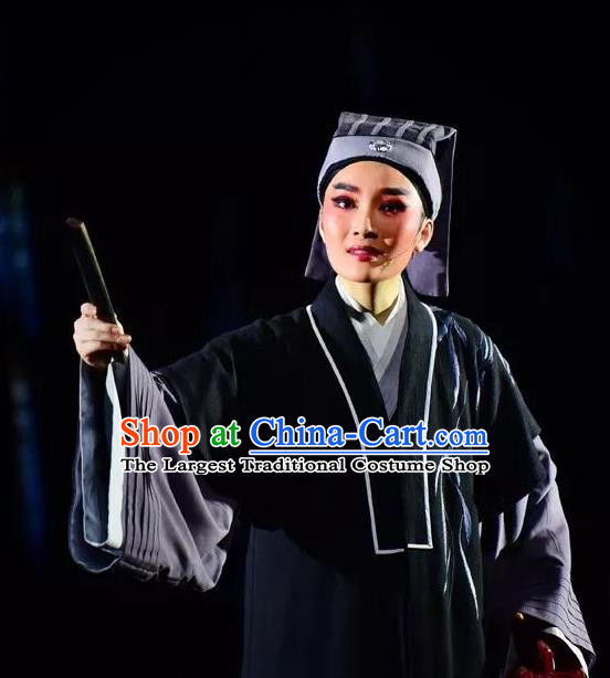 Chinese Yue Opera Xiao Xiao Chun Yu Niche Zhang Zhichen Costumes and Headwear Shaoxing Opera Apparels Young Male Garment