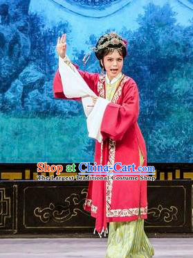 Chinese Shaoxing Opera Actress Dame Dress Apparels Costumes and Hair Accessories Yue Opera Hua Zhong Jun Zi Young Mistress Garment