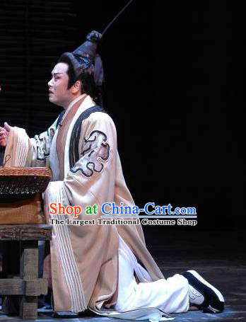 The Orphan of Zhao Chinese Yue Opera Young Male Zhao Shuo Garment and Headwear Shaoxing Opera Xiaosheng Prince Costumes Apparels
