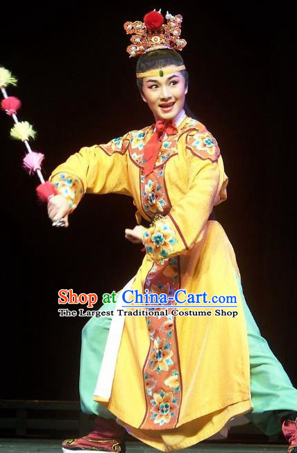 Chuan Qi Lang Zi Chinese Yue Opera Young Childe Wei Ying Garment and Headwear Shaoxing Opera Xiaosheng Apparels Costumes