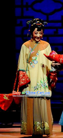 Chinese Shaoxing Opera Young Mistress Apparels Costumes and Headpieces Yue Opera Liu Hua Xi Woman Dress Garment
