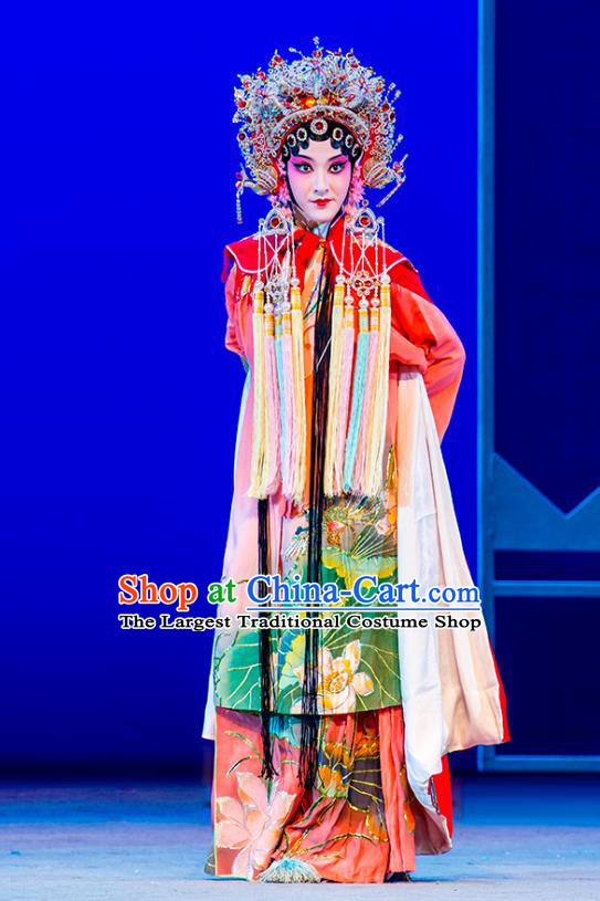 Chinese Kun Opera Hua Tan Dress Costumes and Headdress Nan Ke Dream Kunqu Opera Actress Princess Yao Fang Garment Apparels