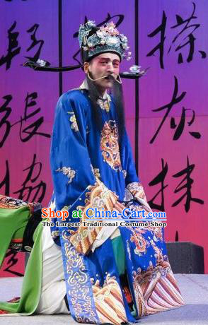 Chinese Kun Opera Elerly Male Number One Scholar Zhang Xie Garment Costumes and Headwear Kunqu Opera Official Wang Deyong Apparels Clothing