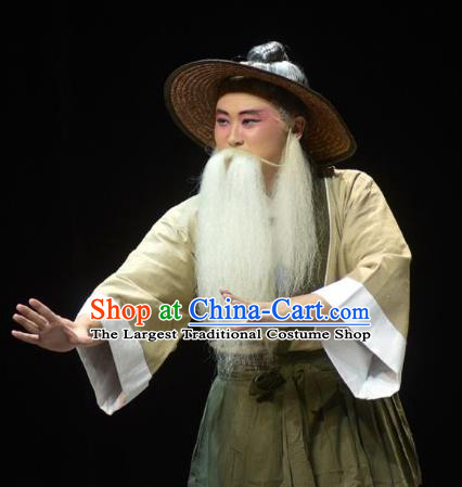 Chinese Kun Opera Laosheng Apparels Garment Costumes and Headwear Kunqu Opera the Dream of Xiang Fei Old Farmer Clothing