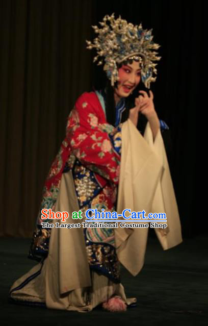 Chinese Kun Opera Actress Dress Apparels Costumes and Headdress Lan Ke Mountain Kunqu Opera Hua Tan Garment