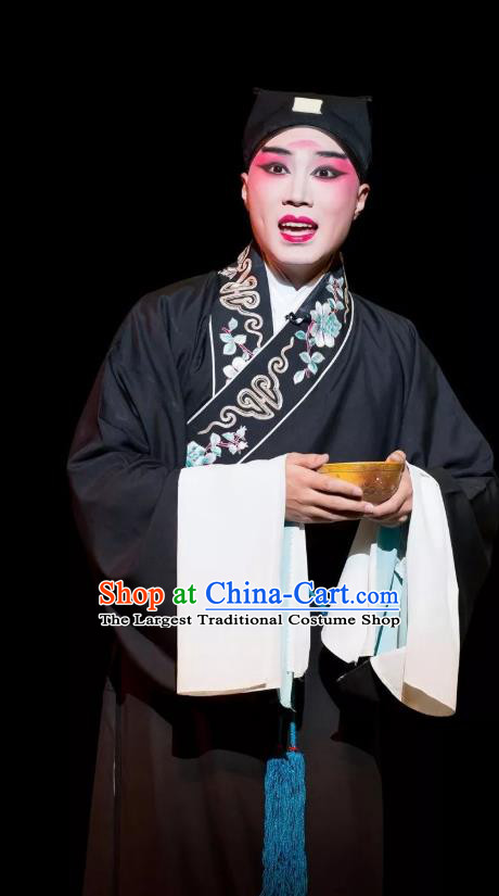 Burning Incense Chinese Kun Opera Young Male Wang Kui Apparels Garment Costumes and Headwear Kunqu Opera Xiaosheng Scholar Clothing