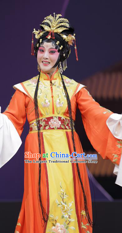 Chinese Kun Opera Young Mistress Wang Xifeng Apparels Costumes and Headpieces Dream of Red Mansions Kunqu Opera Actress Dress Garment
