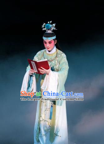 Chinese Kun Opera Young Male Jia Baoyu Apparels and Headwear Dream of Red Mansions Garment Costumes Kunqu Opera Noble Childe Clothing