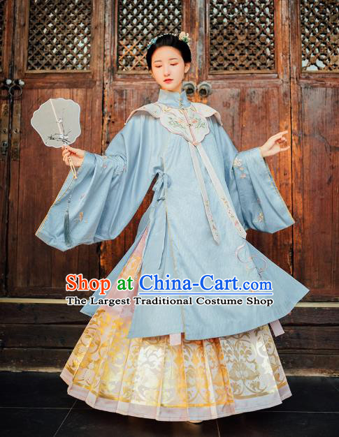Chinese Traditional Ming Dynasty Palace Lady Hanfu Dress Ancient Princess Embroidered Garment Historical Costumes