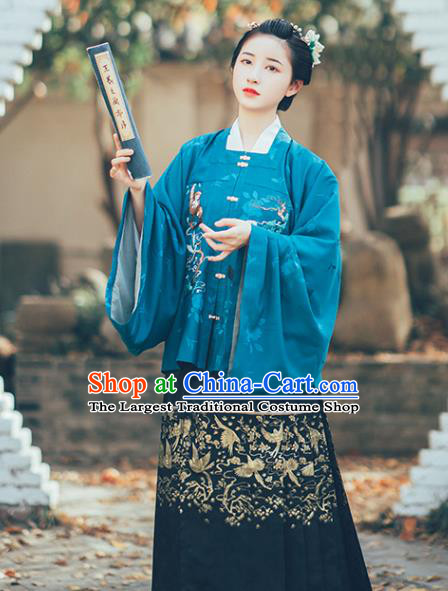 Chinese Ancient Princess Embroidered Garment Traditional Hanfu Dress Ming Dynasty Historical Costumes Complete Set