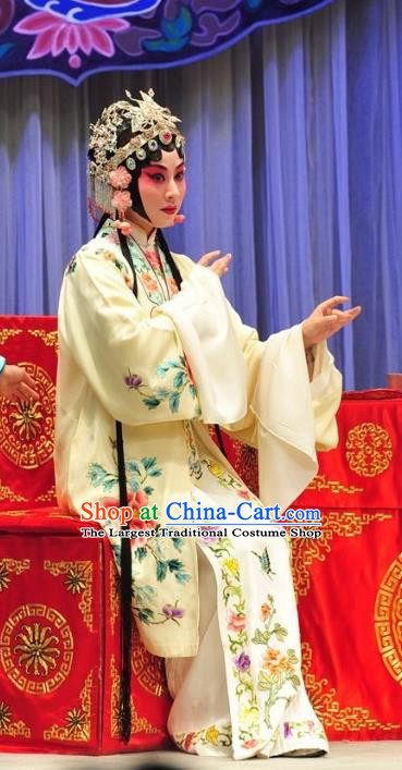 Chinese Kun Opera Hua Tan Bai Suzhen Apparels Costumes and Headpieces Leifeng Pagoda Kunqu Opera Young Female Dress Garment
