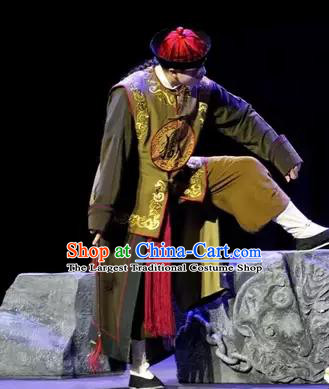 Gu Yanwu Chinese Figurant Chou Role Apparels and Headwear Kunqu Opera Soldier Garment Costumes