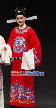 You Gui Ji Chinese Kun Opera Number One Scholar Apparels and Headwear Kunqu Opera Young Male Garment Costumes Jiang Shilong Official Robe