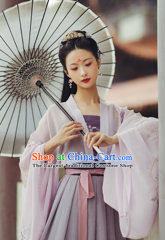 Chinese Ancient Young Lady Garment Historical Costumes Traditional Tang Dynasty Hanfu Dress