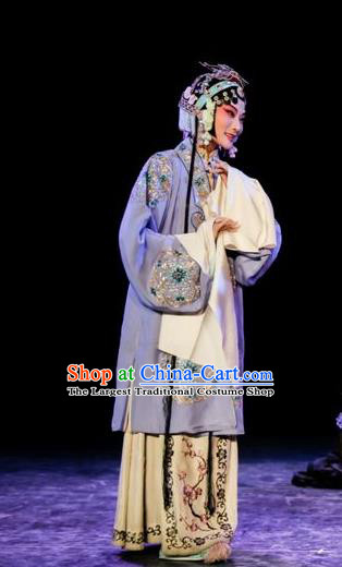 Chinese Kun Opera Hua Tan Apparels Costumes and Headdress Kunqu Opera Tu An Gu Young Lady Dress Actress Princess Garment