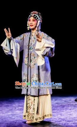 Chinese Kun Opera Hua Tan Apparels Costumes and Headdress Kunqu Opera Tu An Gu Young Lady Dress Actress Princess Garment