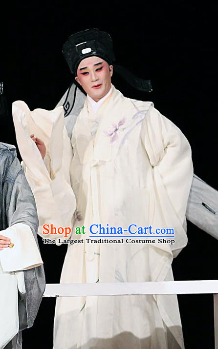 Blossoms on A Spring Moonlit Night Chinese Kun Opera Young Male Scholar Costumes and Headwear Kunqu Opera Xiaosheng Garment Poet Zhang Ruoxu Apparels