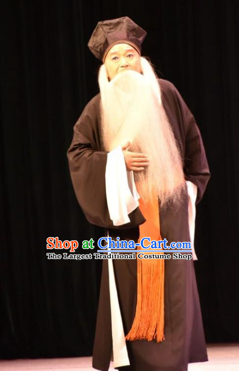 Full Bed Wat Chinese Kun Opera Laosheng Costumes and Headwear Kunqu Opera Elderly Male Garment Apparels