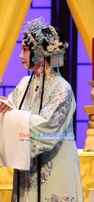 Chinese Kun Opera Young Female Dress Apparels and Headdress Full Bed Wat Traditional Kunqu Opera Hua Tan Garment Actress Costumes